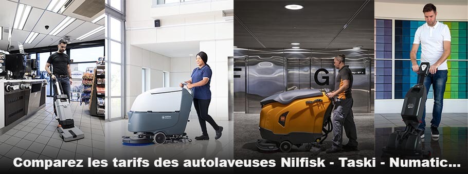 Tarifs autolaveuse Nilfisk Taski Numatic Duplex